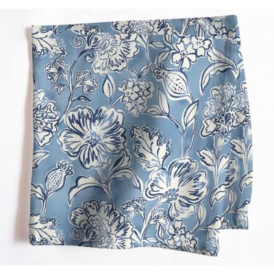 Guardanapos Sky Bloom Musselina Algodão c/12, 51x51 cm, Azul, p/ Jantares Românticos, Primavera, Uso Diário, Lavável à Máquina - Vargottam 50,8 Cm × 50,8 Cm – Pacote Com 12 Peças / Azul