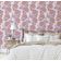 Papel de Parede Autoadesivo Folhagem e Flores Silvestres Azul/Rosa, Vinil Impermeável Removível, para Quarto e Sala de Jantar - S4sassy 63,5 cm (L) × 609,6 cm (C) / Rosa - Vinil Liso