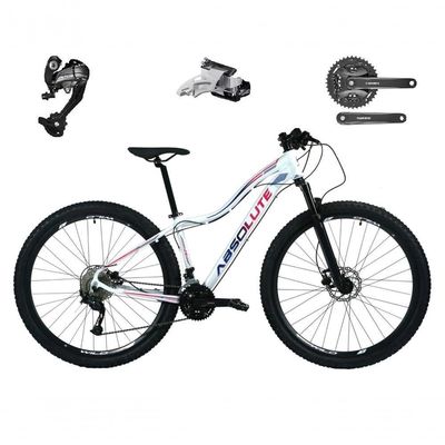 Bicicleta Aro 29 Absolute Hera Feminina Câmbios Shimano Altus 27v Freio Hidráulico K7 Garfo C-trava branco Tam: 17