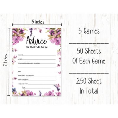 Cartões Quadrados em Branco para Chá de Noiva/Despedida de Solteira Pacote com 50 Jogo para Preencher Ideias de Presente Floral - Inkdotpot 12,7 Cm × 17,78 Cm / Branco - Conjunto de Jogos