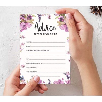 Cartões Quadrados em Branco para Chá de Noiva/Despedida de Solteira Pacote com 50 Jogo para Preencher Ideias de Presente Floral - Inkdotpot 12,7 Cm × 17,78 Cm / Branco - Conjunto de Jogos