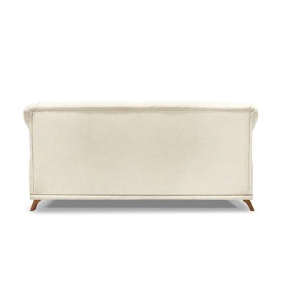 Sofá 2 Lugares Pé De Madeira Julieta 160 Cm Linho S04 - D'rossi Cor Natural