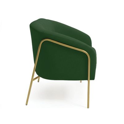 Sofá 2 Lugares Namoradeira Stella Base Industrial Alta Dourada Suede D03 - D'rossi Verde
