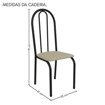Conjunto Sala De Jantar Mila 4 Cad Ilhabela Preto F C- Creme