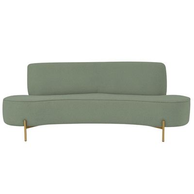 Sofá Orgânico 2 Lugares 150cm Argos Pés Ouro Fosco Bouclé Verde Claro - Nexta Casa