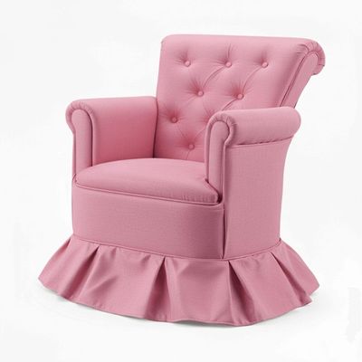 Poltrona Amamentação Quarto Bebê Confortável Descanso Sala Leitura Suede Rosa