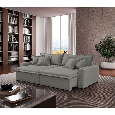 Sofá Montreal Linho 02 Módulos De 90cm B25cm Meu Sofá Online A230 Linho Cinza