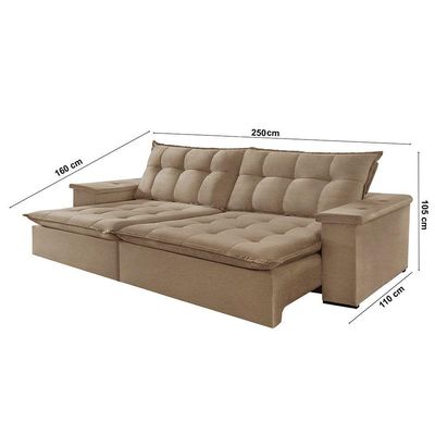 Sofá Estilo Linho 02 Módulos De 100m B25cm Meu Sofá Online A226 Linho Bege