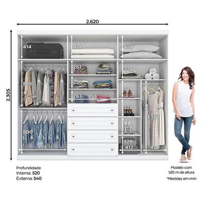 Quarto De Bebê Americano 6 Portas Com Berço Americano Q Encanto 3820 Retrô Freijó Toq Branco Acetinado - Qmovi - Henn
