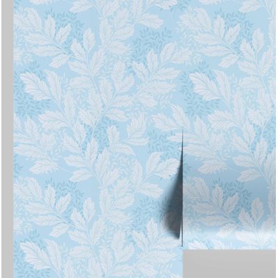 Papel de Parede Autoadesivo Vinil Removível, Motivo Clássico de Folhagem Azul, Faça-Você-Mesmo para Parede de Entrada - S4sassy 63,5 cm (L) × 609,6 cm (C) / Azul - Vinil Texturizado