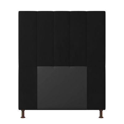 Cabeceira Solteiro Cama Box 90cm para Quarto Malibu Suede Preto M11 - D'Rossi
