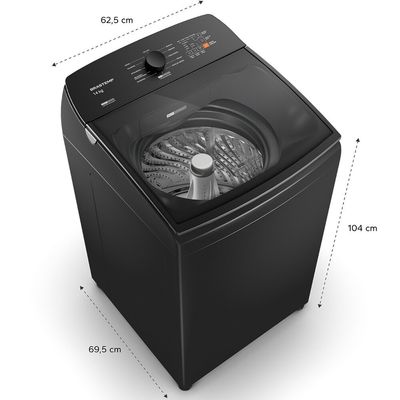 Máquina de Lavar BWJ14A9 14kg Smart Sensor Reduzir Tempo Brastemp Cinza / 110V