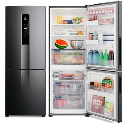Geladeira Electrolux 490 Litros, Frost Free, Inverse, Black Inox - IB7B Black Inox Look / 220V