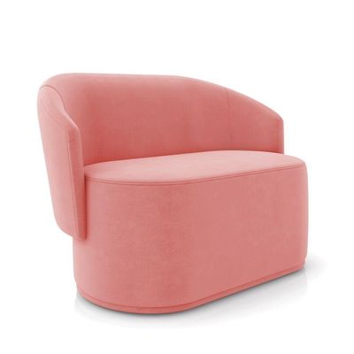 Sofá 2 Lugares Namoradeira Orgânica Para Sala Malu Suede Rosê M11 - D'rossi