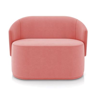 Sofá 2 Lugares Namoradeira Orgânica Para Sala Malu Suede Rosê M11 - D'rossi