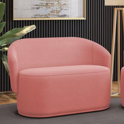 Sofá 2 Lugares Namoradeira Orgânica Para Sala Malu Suede Rosê M11 - D'rossi