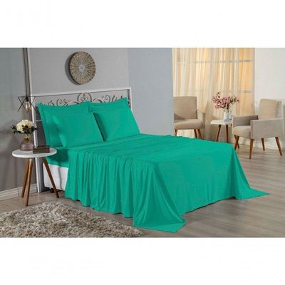 Lençol De Cima Solteiro Nobre 1 Peça 1,60m X 2,40m Malha 100% Algodão - Jade