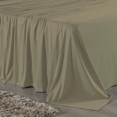 Lençol De Cima Solteiro Nobre 1 Peça 1,60m X 2,40m Malha 100% Algodão - Avelã