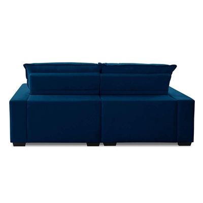 Sofa Retratil Reclinavel 2 Lugares 1,90m Atlantis Veludo Azul Marinho Lansofbr