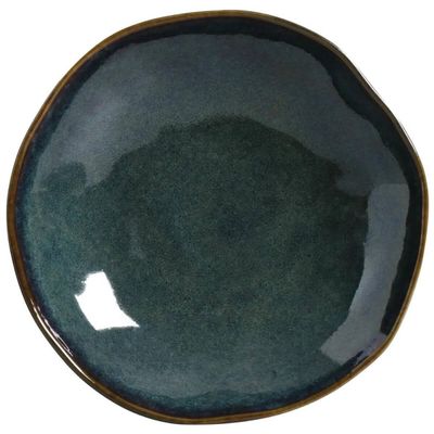 Prato Fundo Porto Brasil Orgânico Oceano Cerâmica Stoneware 21cm Azul Avulso Sopas Caldos