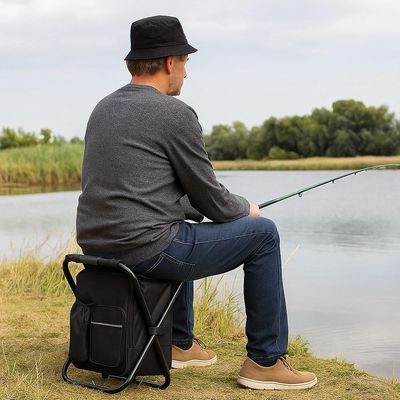 Banqueta Mochila Vira Cadeira Dobravel Bolsa Termica Portatil Multiuso Camping Pesqueiro Pesca