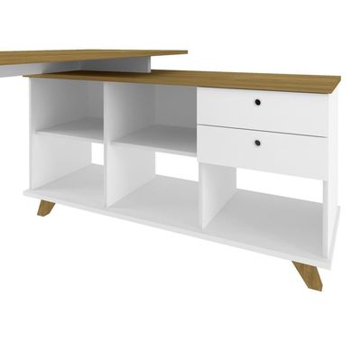 Escrivaninha Gold 2 Gavetas 2 Prateleiras Olmo/branco Artany