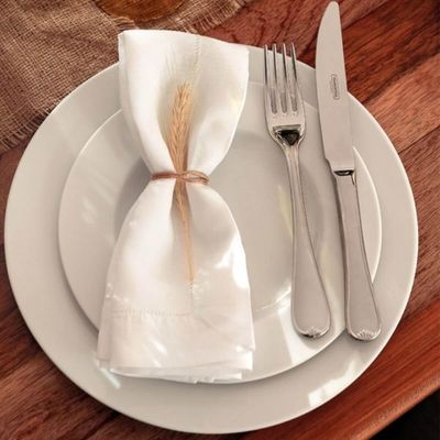 Jogo 12 Pratos Sobremesa Porcelana 21cm Mesa Posta Tramontina Branco Maria Augusta