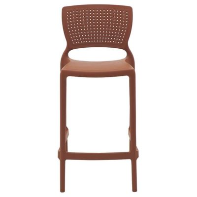 Jogo 4 Banquetas Plásticas Tramontina Summa Safira Cadeiras Altas com Encosto Terracota Bancada Bar