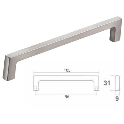 Kit 25 Puxadores para Móveis Alça Mano 9,6cm Steel Bigfer Portas Gavetas