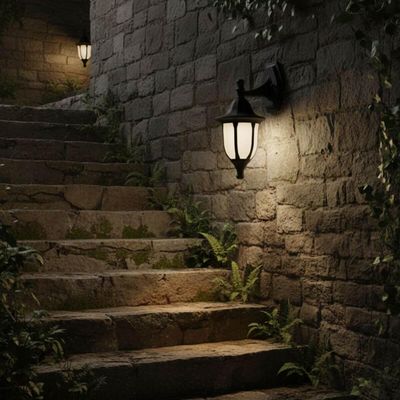 2 Arandelas com Suporte Superior Termoplástico Preto Modena Luminárias de Parede Dital