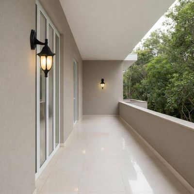 2 Arandelas com Suporte Superior Termoplástico Preto Modena Luminárias de Parede Dital