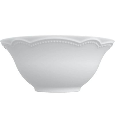 Bowl Relevo Cottage Tigela Sobremesa 510ml Porcelana Branco Avulso 15cm