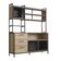 Armário de Cozinha Compacto com Pé Balcão Oak Preto Industrial Placa e Ponto