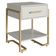 Mesa de Cabeceira Quarto com 1 Gaveta Criado Mudo Industrial 49cm Arenas Champanhe Placa e Ponto