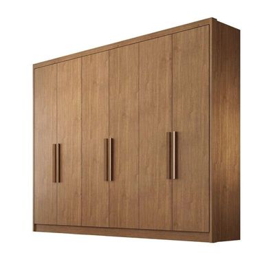 Guarda Roupa Casal 100% Mdf 6 Portas 6 Gavetas - Rizon -cumaru - Móveis Novo Horizonte