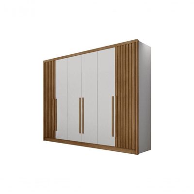 Guarda Roupa Casal 6 Portas 8 Gavetas - Maldivas Ripado-branco - Móveis Horizonte