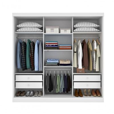 Guarda Roupa Casal Com Espelho 3 Portas 4 Gavetas - Dacar-neve - Tcil Móveis