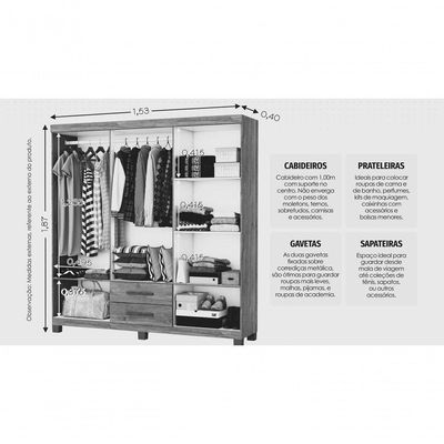 Guarda Roupa 6 Portas Com 2 Espelhos Perla -grand Line