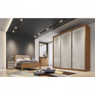 Guarda Roupa Casal 3 Portas 6 Gavetas - Londres-cumaru-fendi - Móveis Horizonte