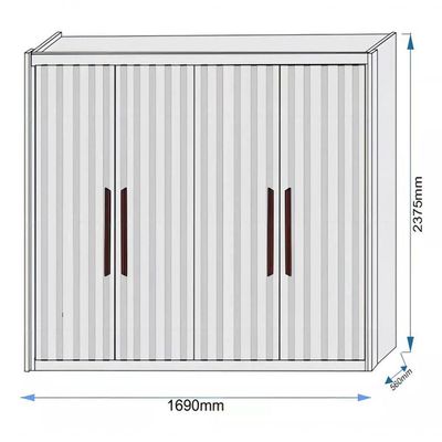 Guarda Roupa Ripado 4 Portas 3 Gavetas - Potente Europa