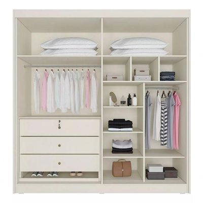 Guarda Roupa Ripado 4 Portas 3 Gavetas - Potente Europa