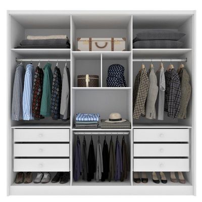 Guarda Roupa Casal 6 Portas 6 Gavetas - Fortuna-neve - Tcil Móveis