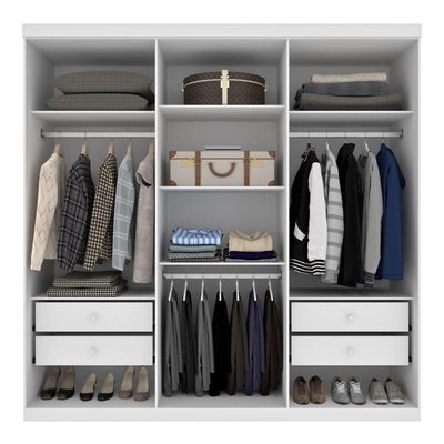 Guarda Roupa Casal 6 Portas 4 Gavetas - Suécia-neve - Tcil Móveis