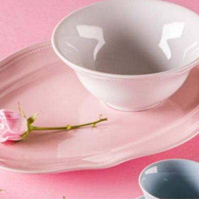 Jogo 6 Bowls de Porcelana Tigela 510ml Branco Germer Cottage Sobremesa Frutas