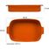 Kit 2 Travessas Retangulares Porcelana 4,9L Assadeira Germer Laranja Canelado Grande