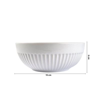 Conjunto Tigela Grande 2990ml e Bowl 630ml Branco Canelado Assar e Servir Germer Cozinha