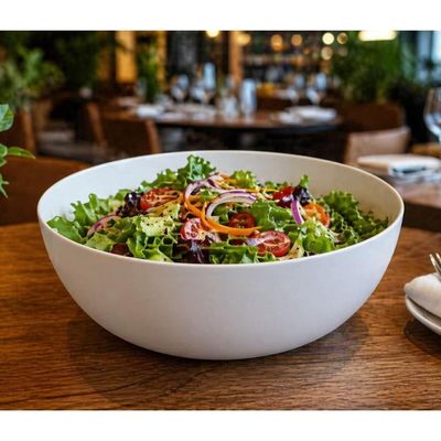 Bowl de Melamina Branco Saladeira 25x12cm Tigela 3,5L Cumbuca Grande Restaurante