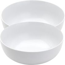 Jogo 2 Bowls de Melamina Brancos Restaurante Tigelas 3,5L Cumbucas Grandes
