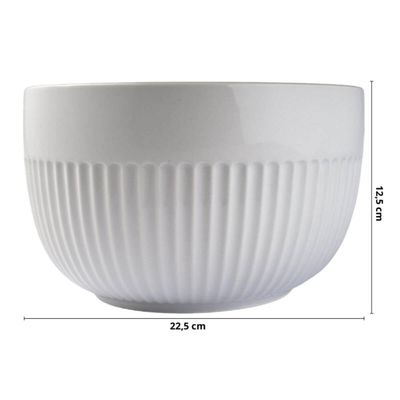 Tigela Grande 22cm em Porcelana Redonda Branco Assar e Servir Germer Cozinha