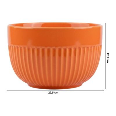 Tigela Grande Redonda 22cm Porcelana Laranja Assar e Servir Germer Cozinha